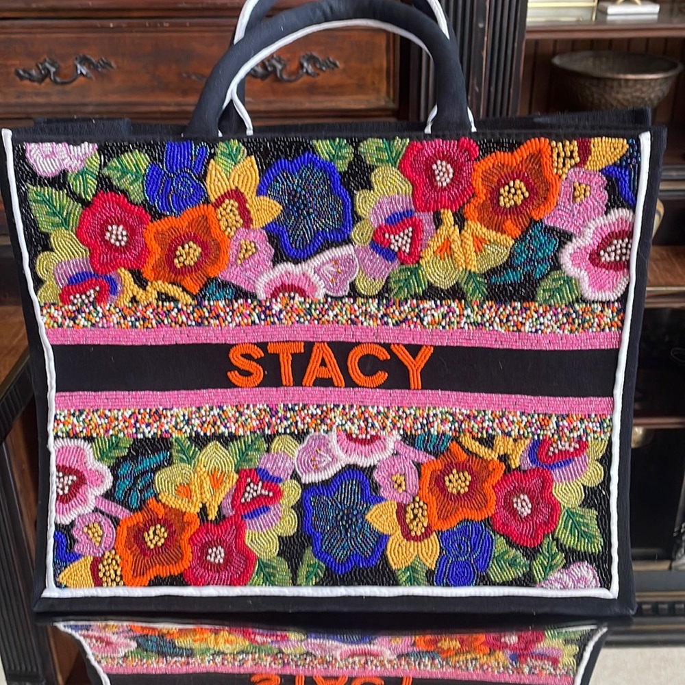 Tiana of NY… Luxury  Beaded Floral STACY tote bag
